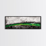 Bold Green Landscape, Abstract Horizon Art, Contemporary Nature Painting, Earthy Wall Decor, Office Wall Art, Framed Canvas Print