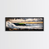 Sunset Ocean Wave, Dramatic Seascape Art, Coastal Home Decor, Bold Nature Painting, Tropical Wall Art, Beach House Canvas Print