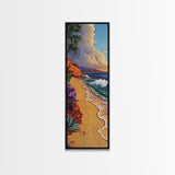 Palm Beach, Sunset, Tropical Escape Canvas Print, Coastal Bedroom Wall Art, Bold Ocean Painting, Colorful Seaside Decor