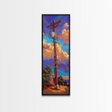 Telephone Pole, Sunset, Framed Canvas Print, Urban Wall Art, Southwest Landscape Decor, Colorful Street Scene, Eclectic Room Accent