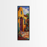Adobe Home, Southwest Colors, Rustic Entryway Art, Framed Canvas Print, Mexican Style Decor, Boho Living Room Accent, Desert Home Art