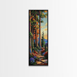 Forest Path, Trees, Autumn - Canvas Print, cozy fall forest wall art, cabin aesthetic, rustic woodland decor, hallway or reading nook wall art