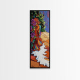 Garden Flowing, Flowers Path, Framed Canvas Print, floral hallway wall art, textured painting, boho botanical decor, whimsical home accent