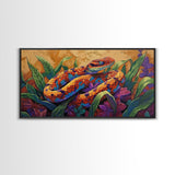 Colorful Snake, Nature, Framed Canvas Print, Jungle Reptile Wall Art, Tropical Home Decor, Bold Wildlife Art, Bedroom Accent, Boho Style