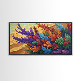 Leaves Autumn, Colorful, Canvas Print, Fall Boho Wall Decor, Vibrant Foliage Painting, Nature-Inspired Living Room Wall Art