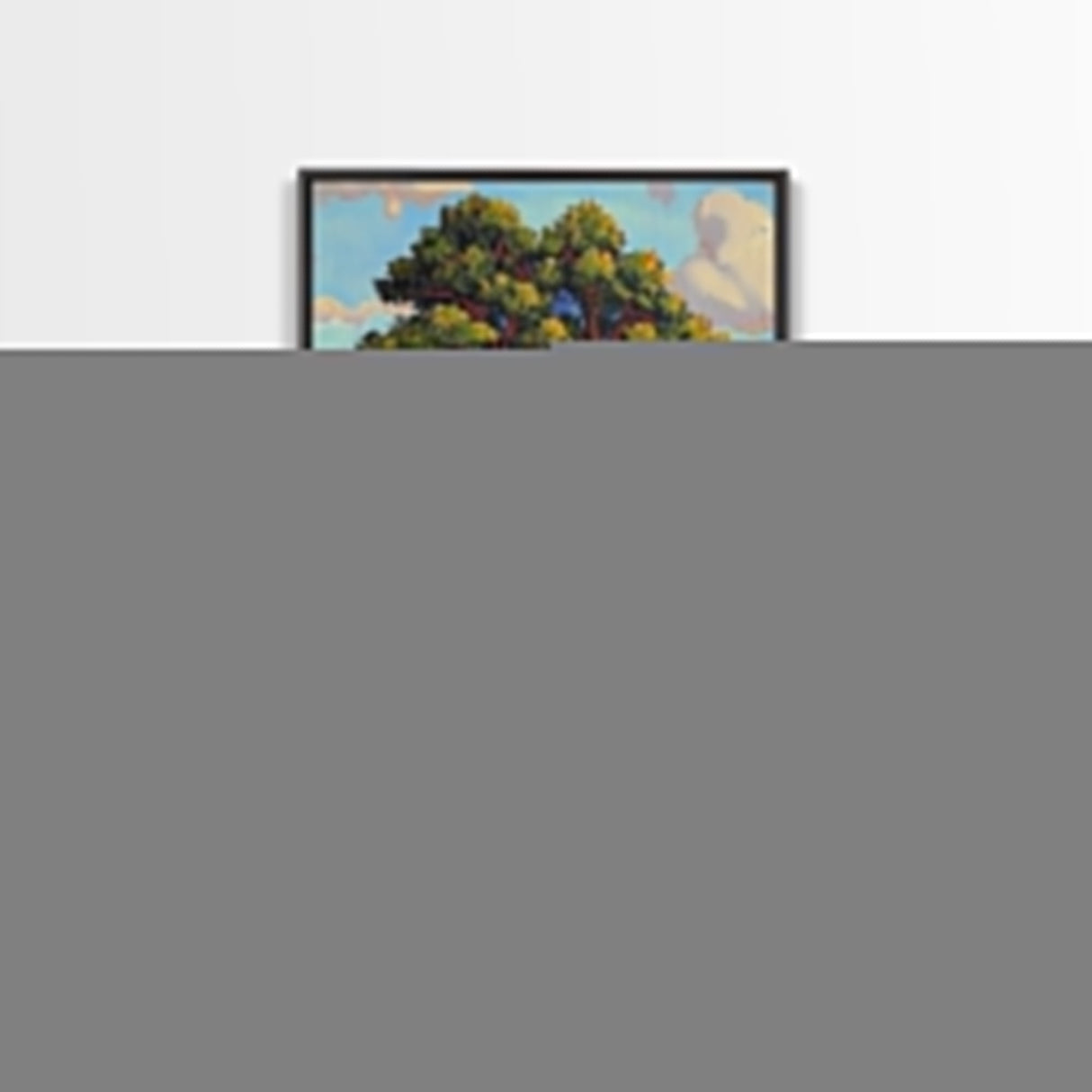 Tree Landscape, Nature, Autumn, Framed Canvas Print twisted pine tree painting, desert sunset landscape, nature wall decor, rustic boho art