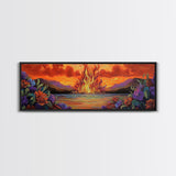 Burning Sky, Sunset Fire, Vibrant Nature, Canvas Print, Fall wall decor, dramatic sky wall art, living room art, abstract art