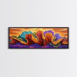 Abstract Coral, Ocean Fantasy, Vibrant Texture, Sunset Skies, Canvas Print, Coastal Wall Art, Beach Decor, Living Room Statement Art