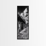 Western Saloon, Rustic Storefront, Desert Vibes, Black and White Photography, Framed Canvas Print, Man Cave Art, Americana Wall Style