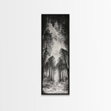 Pine Forest, Nature Path, Tree Canopy, Tranquil Woods, Canvas Print, Forest Wall Art, Minimalist Nature Decor, Meditation Room Artwork