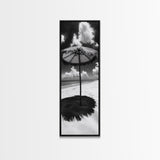Beach Umbrella, Summer Shade, Ocean Serenity, Island Dreams, Coastal Peace, Framed Canvas Print, Living Room Wall Art, Boho Tropical Décor