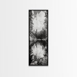 Forest Reflection, Tranquil Lake, Evergreen Woods, Wilderness Scene, Canvas Print, Rustic Cabin Wall Decor, Nature Photography Art