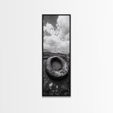 Tidepool Relic, Seaside Ruins, Moody Beach Scene, Framed Canvas Print, Coastal Bathroom Art, Ocean Inspired Decor, Surreal Photography