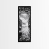 Sea Cave View, Ocean Opening, Rugged Rock Passage, Framed Canvas Print, Coastal Wall Art, Adventure Decor, Modern Rustic Style