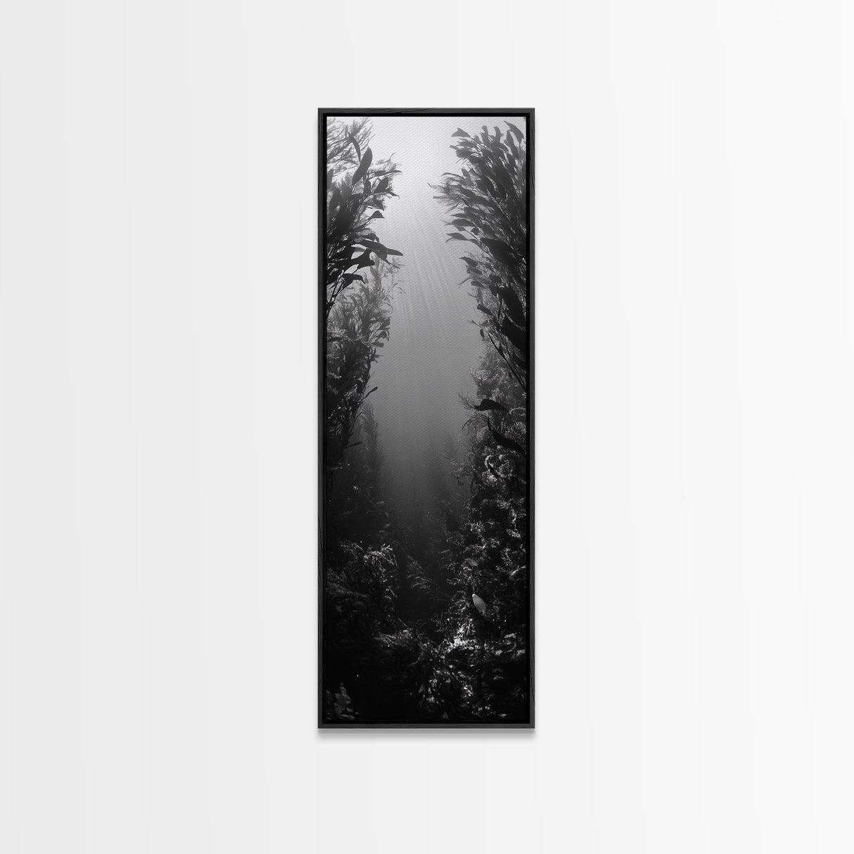 Kelp Forest, Underwater Light, Ocean Depths, Canvas Print, Bathroom Wall Art, Marine Inspired Decor, Nature Photography, Minimalist Style