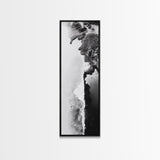 Aerial Coastline, Abstract Shore, Natural Edge, Canvas Print, Modern Living Room Wall Art, Black and White Photography, Coastal Decor