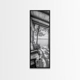 Lake Porch View, Rustic Charm, Cabin Vibes, Relaxing Nature Scene, Framed Canvas Print, Farmhouse Decor, Cozy Living Room Wall Art, Lakehouse Art
