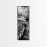 Nautical Rope, Coastal Texture, Ocean Cliff Mood, Seaside Minimal, Framed Canvas Print, Nautical Wall Art, Modern Rustic Bathroom Decor