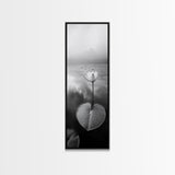 Minimalist Lotus, Zen Flower, Misty Pond, Tranquil Nature, Monochrome Botanical Framed Canvas Print, Bedroom Meditation Wall Decor