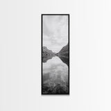 Mountain Lake, Glassy Water, Serene Reflection, Canvas Print, Bedroom Wall Art, Nature Photography, Minimalist Decor, Tranquil Vibe
