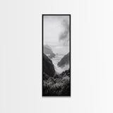 Foggy Coast, Ocean Cliffs, Atmospheric Horizon, Canvas Print, Nature Wall Art, Moody Landscape, Neutral Tones, Hallway or Office Decor