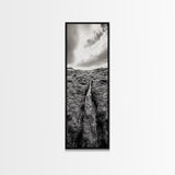 Lava Rock Path, Ocean Texture, Earth Flow, Framed Canvas Print, Coastal Bathroom Decor, Minimalist Natural Art, Moody Landscape Print