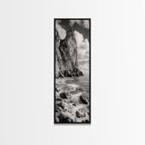 Coastal Cliffside, Seaside Rock Wall, Ocean Wilderness, Canvas Print, Rustic Beach House Art, Adventure Decor, Nature Photography