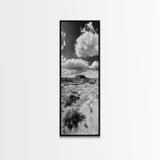 Desert Butte View, Southwest Horizon, Dramatic Sky, Framed Canvas Print, Boho Living Room Art, Western Landscape Photography, Man Cave