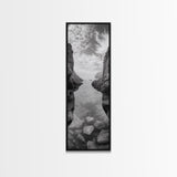 Rocky Ocean Cove, Peaceful Coastal Passage, Zen Nature Art, Framed Canvas Print, Bathroom Print, Coastal Entryway Wall Art, Beach House Decor