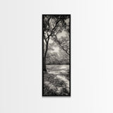 Autumn Forest Light, Peaceful Woodland Canopy, Fall Vibes Scene, Framed Canvas Print, Cozy Living Room Art, Entryway Wall Art