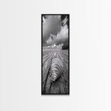 Ocean Clam, Moody Beach, Tidal Lines, Coastal Detail, Canvas Print, Nautical Bathroom Wall Art, Black and White Ocean Decor,  Den Wall Piece