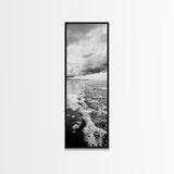 Stormy Waves, Sea Foam, Coastal Ocean, Canvas Print, Moody Seascape, Neutral Wall Art, Beach Bathroom or Entryway Home Decor