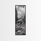 Rustic Cabin, Mountain Retreat, Forest Escape, Framed Canvas Print, Fall Nature Art, Cozy Lodge Decor, Bedroom or Den Wall Piece