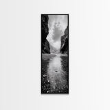 Mountain Valley, Serene Stream, Canyon Light, Framed Canvas Print, Peaceful Nature Scene, Bedroom or Study Minimalist Wall Decor
