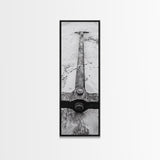 Rusted Anchor, Beach Texture, Metal Detail, Framed Canvas Print, Industrial Coastal Wall Art, Nautical Bathroom Print, Office Decor