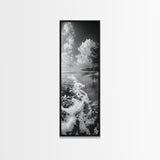 Ocean Shoreline, Coastal Decor, Beach Serenity, Nautical Style, Tranquil Scene, Framed Canvas Print, Bathroom Wall Art, Modern Beach Aesthetic