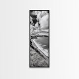 Seaside Cliffs, Rolling Hills, Dramatic Clouds, Framed Canvas Print, Country Landscape Art, Living Room Wall Art, Modern Rustic Decor