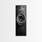 Nautical Rope Closeup, Industrial Texture, Abstract Rustic, Framed Canvas Print, Office Wall Art, Monochrome Art, Modern Nautical Decor