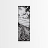 Beach Tapestry, Peaceful Shoreline, Boho Coastal, Framed Canvas Print, Yoga Room Wall Art, Neutral Beach Decor, Relaxing Home Vibe