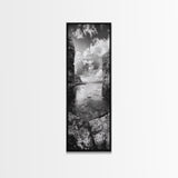 Coastal Cliff Path, Ocean Serenity, Rock Wall Art, Seascape Photography, Framed Canvas Print, Modern Coastal Decor, Bedroom Wall Art