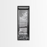 Open Door View, Sea Horizon Art, Dreamy Ocean Photography, Modern Entryway Decor, Framed Canvas Print, Minimalist Style Seascape