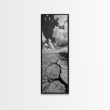 Cracked Earth Shore, Rustic Desert Vibe, Nature Texture Print, Fall Living Room Art, Framed Canvas Print, Earthy Minimalist Decor