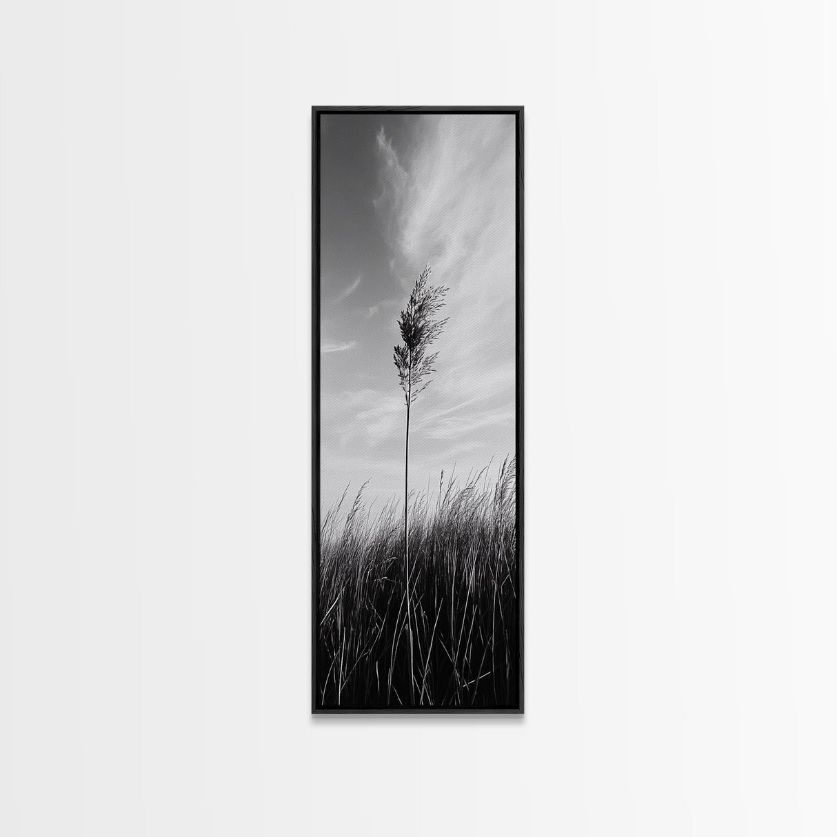 Solitary Grass Print, Minimalist Field Art, Tall Grass Photography, Rustic Bedroom Wall Decor, Framed Canvas Print, Fall Nature Vibe