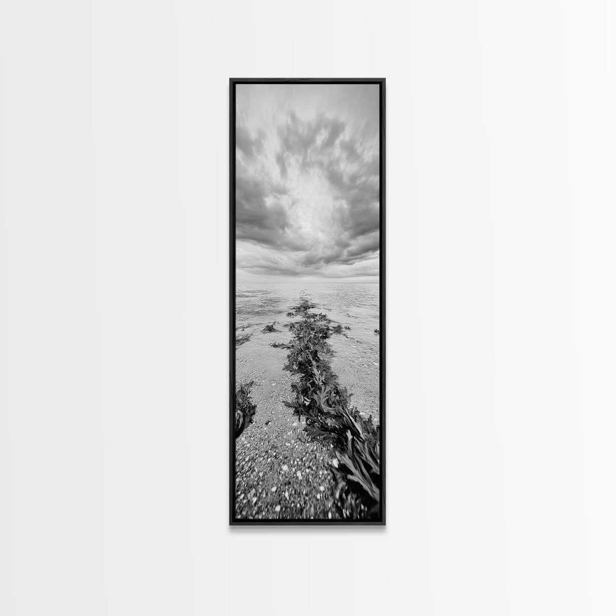 Seaweed Trail, Ocean Depth, Coastal Texture, Shoreline Calm, Marine Inspired Canvas Print, Minimalist Bathroom Wall Art, Ocean Decor