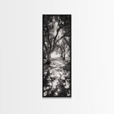 Tree Shadows, Woodland Light, Forest Stroll, Peaceful Canopy, Dappled Light Canvas Print, Cozy Living Room Wall Art, Autumn Decor