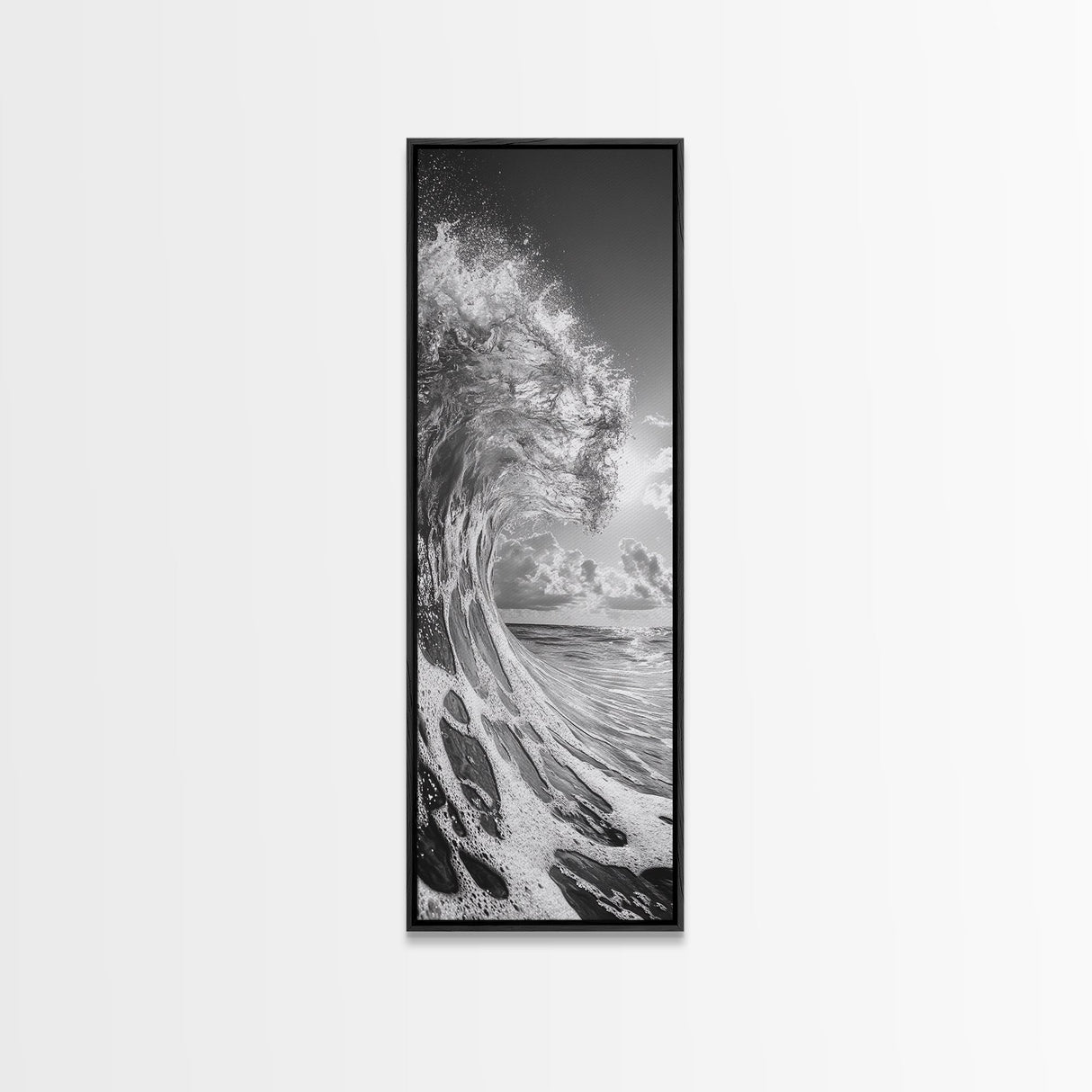 Ocean Wave, Splash Art, Dramatic Sea, Framed Canvas Print, Surfer Gift, Beach House Decor, Dynamic Water Scene, Nature Photography