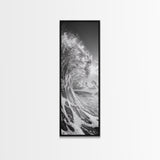 Ocean Wave, Splash Art, Dramatic Sea, Framed Canvas Print, Surfer Gift, Beach House Decor, Dynamic Water Scene, Nature Photography