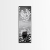 Zen Stone, Calm Waters, Smooth Pebbles, Framed Canvas Print, Spa Wall Art, Minimalist Bathroom Decor, Tranquil Home Accent