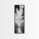 Ocean Pathway Cactus, Seaside Nature Trail, Coastal Vibes, Desert Beach Mix, Framed Canvas Print, Entryway Art, Nature Lover Gift