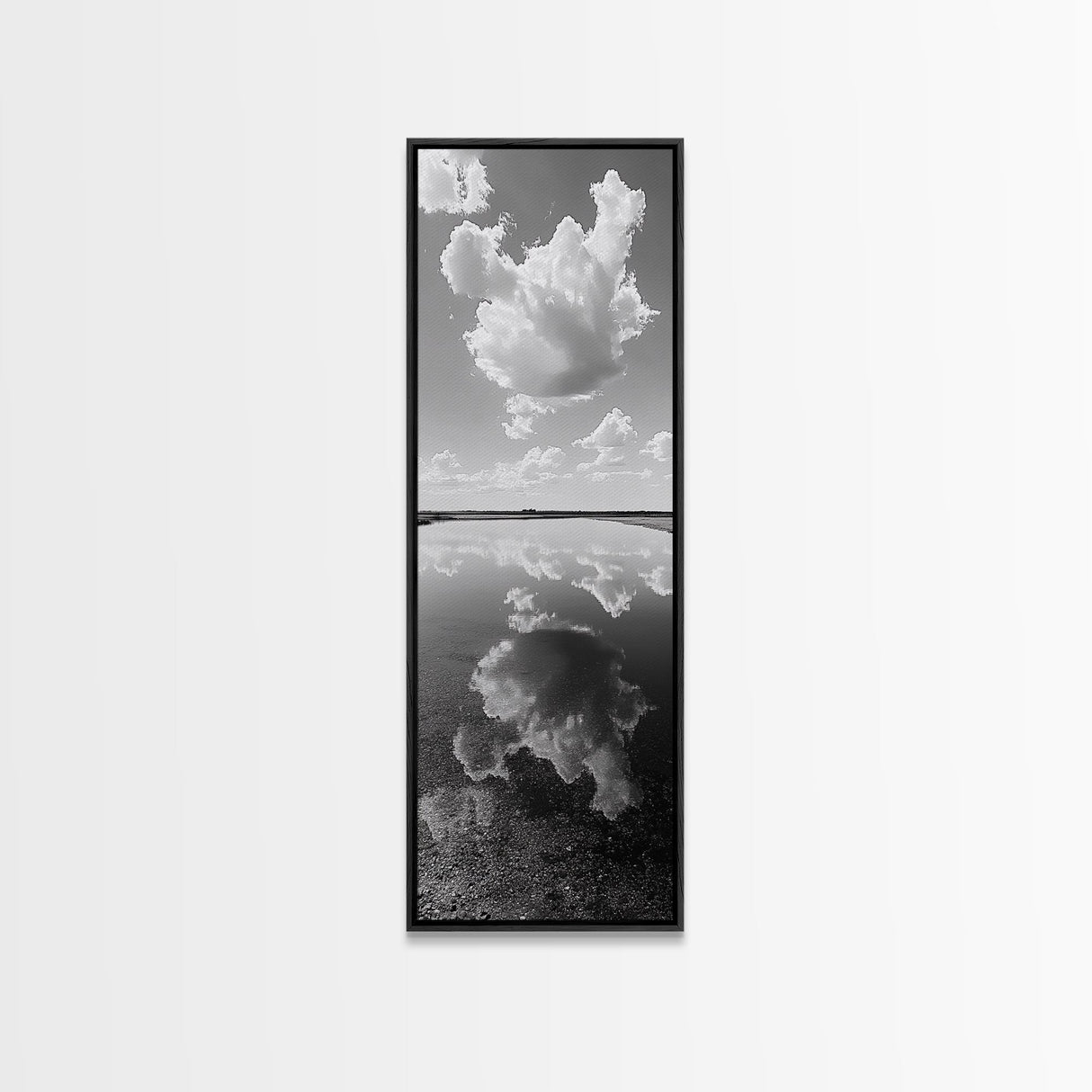 Cloud Reflections, Still Lake, Tranquil Waters, Sky Mirror Canvas Print, Minimalist Living Room Wall Art, Scandinavian Style Decor